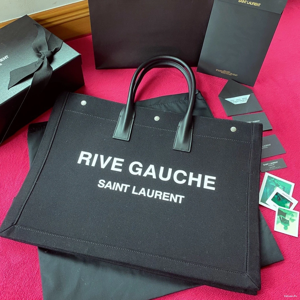 GAUCHE BAG PRINTED LEATHER YSL AND TOTE LINEN IN RIVE 0816